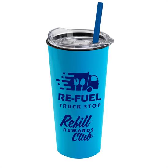 AC18XS - The Roadmaster - 18 oz. Travel Tumbler with Clear Slide Lid and Straw